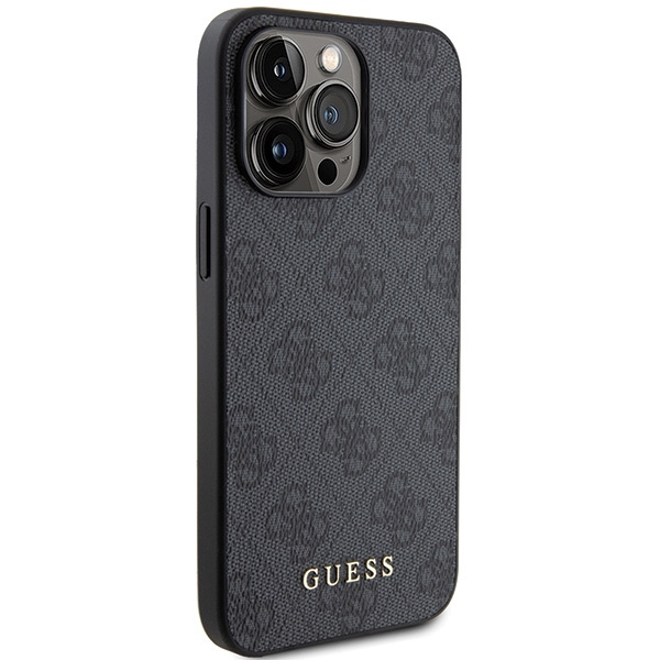 Guess GUHCP15XG4GFGR Apple iPhone 15 Pro Max hard case 4G Metal Gold Logo grey