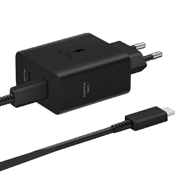 Samsung EP-T5020XBEGEU wall charger USB-C 25W, USB-C 50W PD + USB-C / USB-C cable 5A 1.8m Super Fast Charge black