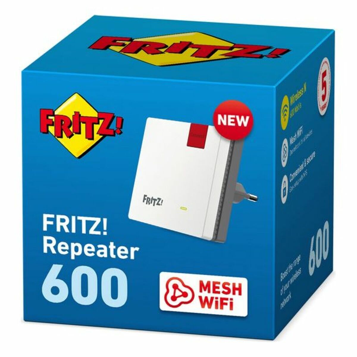 Punkt Dostępu ze Stacją Przekaźnikową Fritz! 20002885 2.4 GHz 600 Mbps Biały