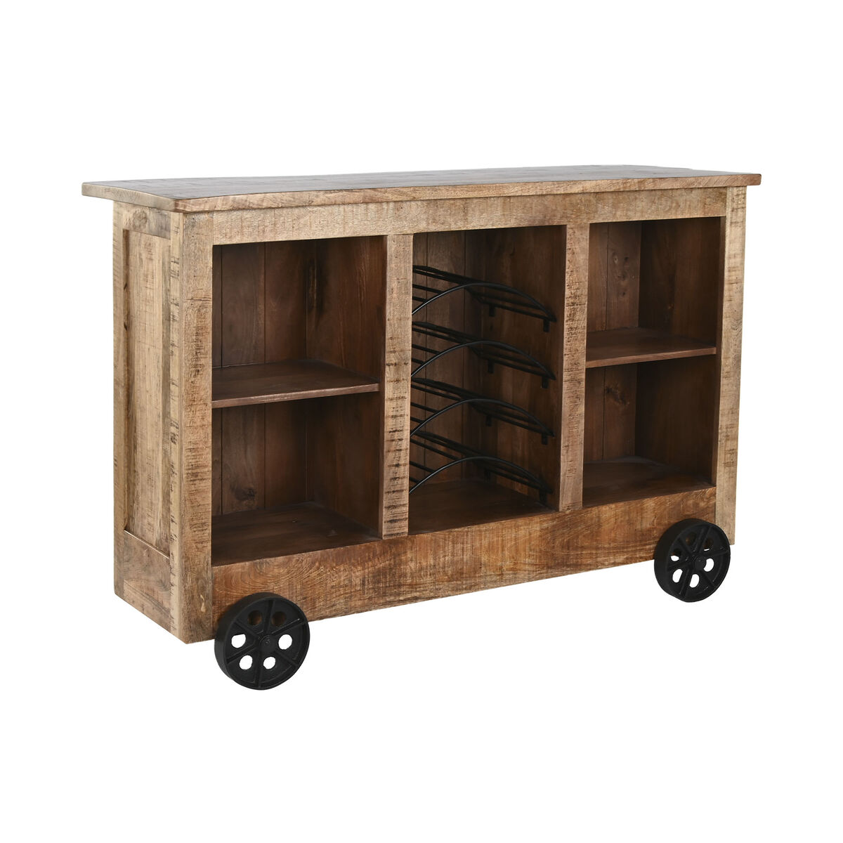 Bar unit Home ESPRIT Black Natural 145 x 53 x 100 cm
