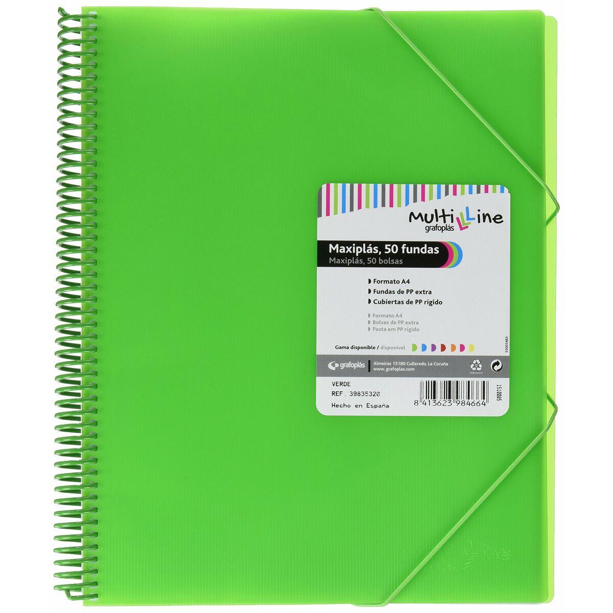 Organiser Folder Grafoplas Maxiplás Green A4 Spiral
