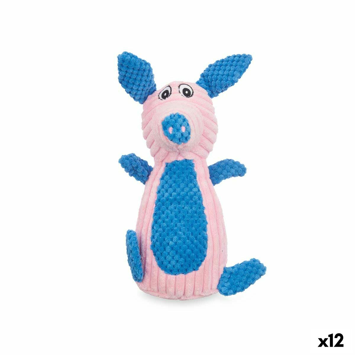 Dog toy Fluffy toy Pig Blue Pink with sound 27 x 11,5 x 19 cm (12 Units)