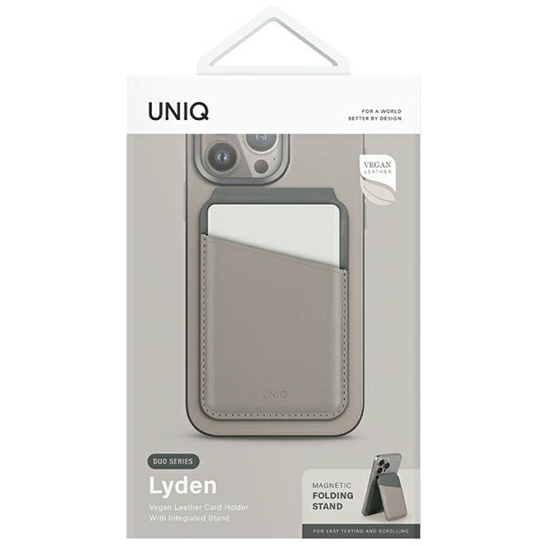 UNIQ Lyden DS RFID magnetic wallet with stand function ivory-lichen green