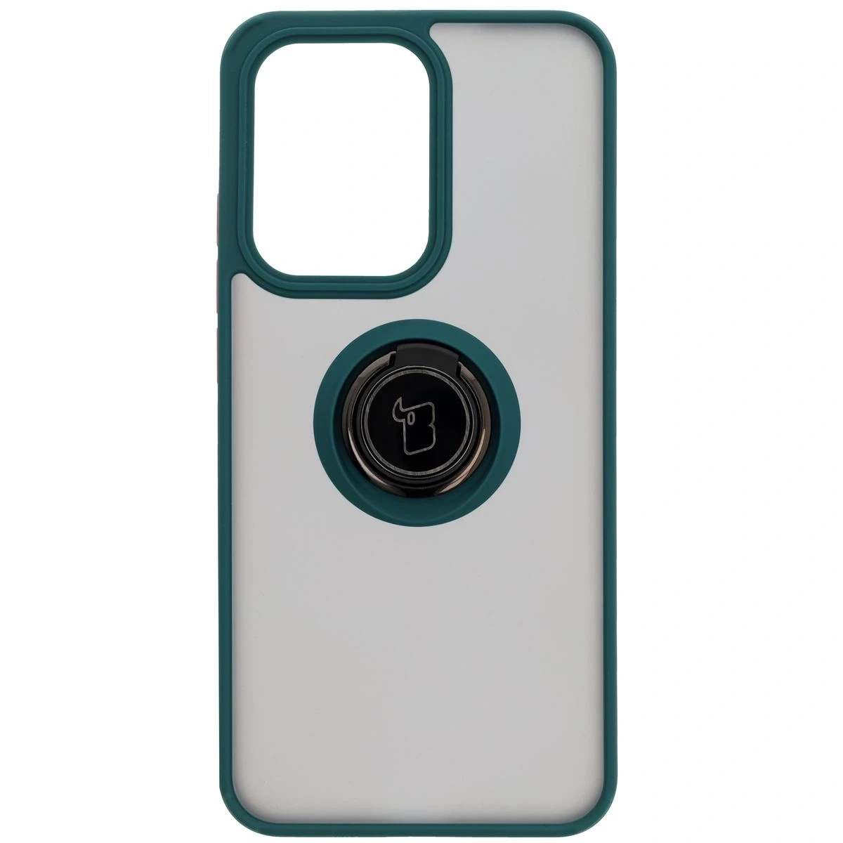 Bizon Case Hybrid Ring Oppo Reno13 Pro smoky with a dark green frame