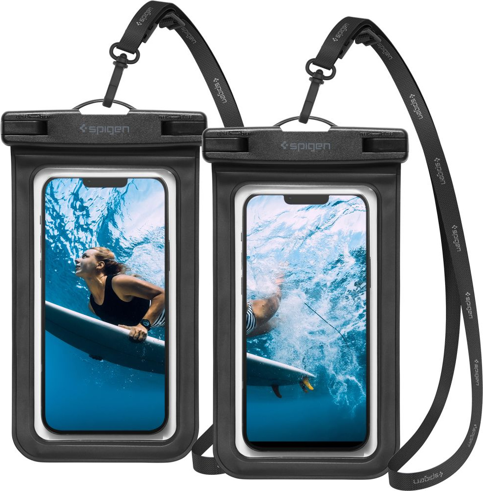 Spigen A601 Universal Waterproof Case Black [2 PACK]