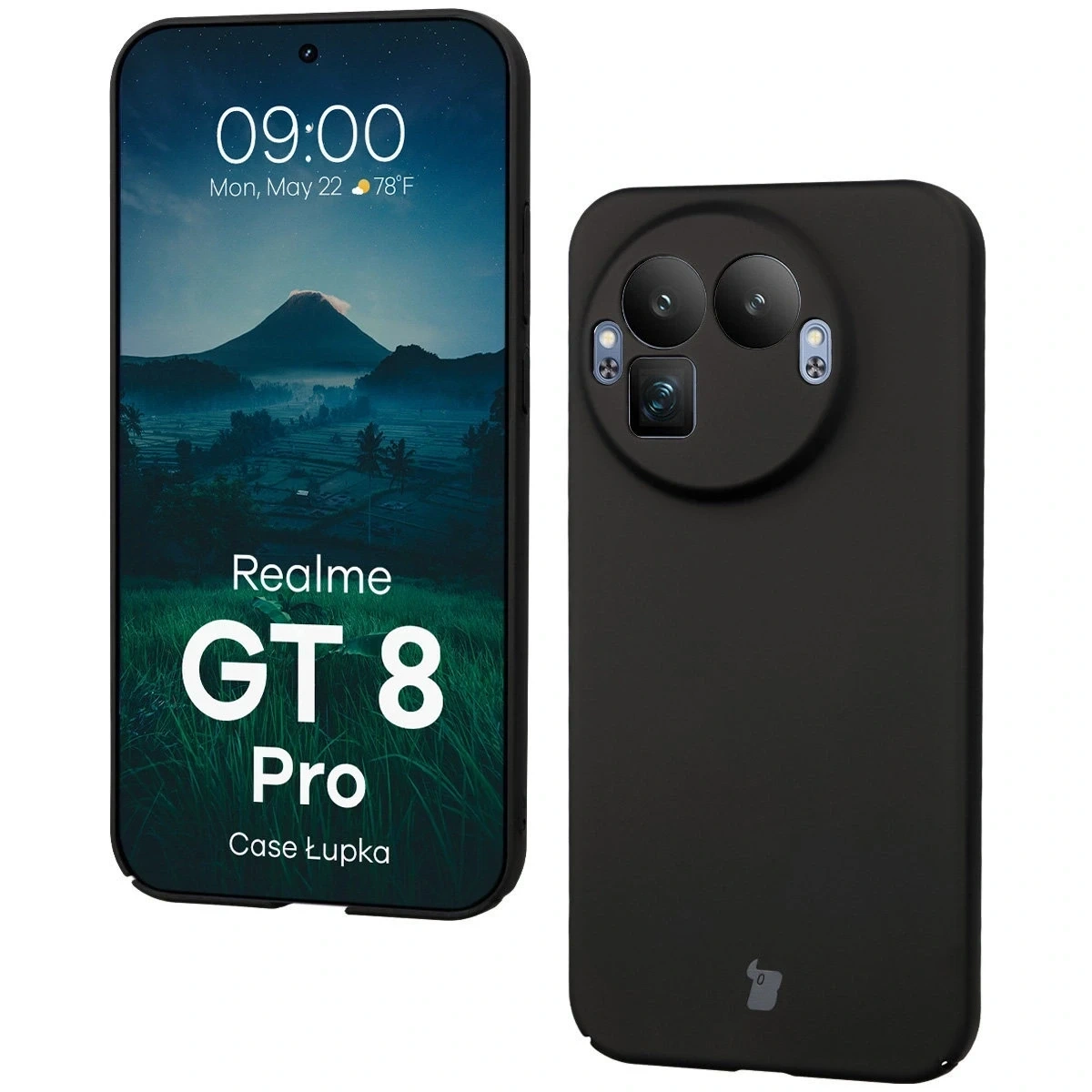 Etui Bizon Case Łupka do Realme GT 8 Pro czarne