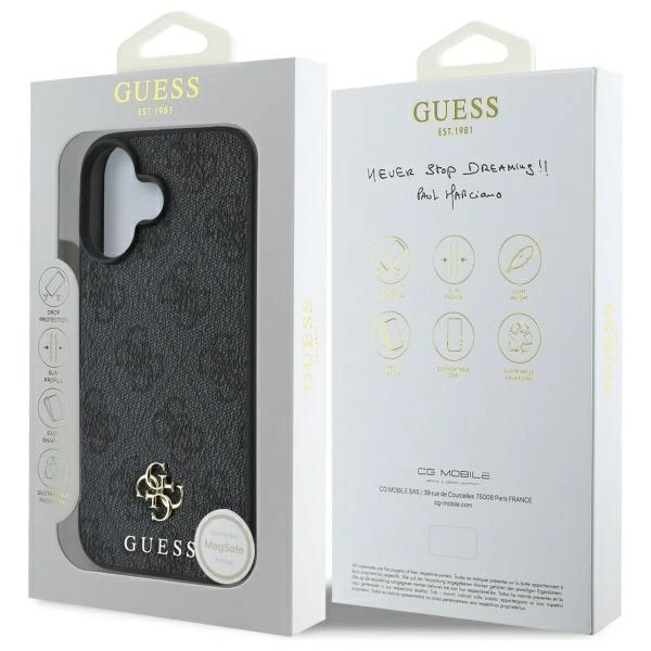 Guess GUHMP16SP4SM4MK Apple iPhone 16 hardcase 4G Small Classic MagSafe black