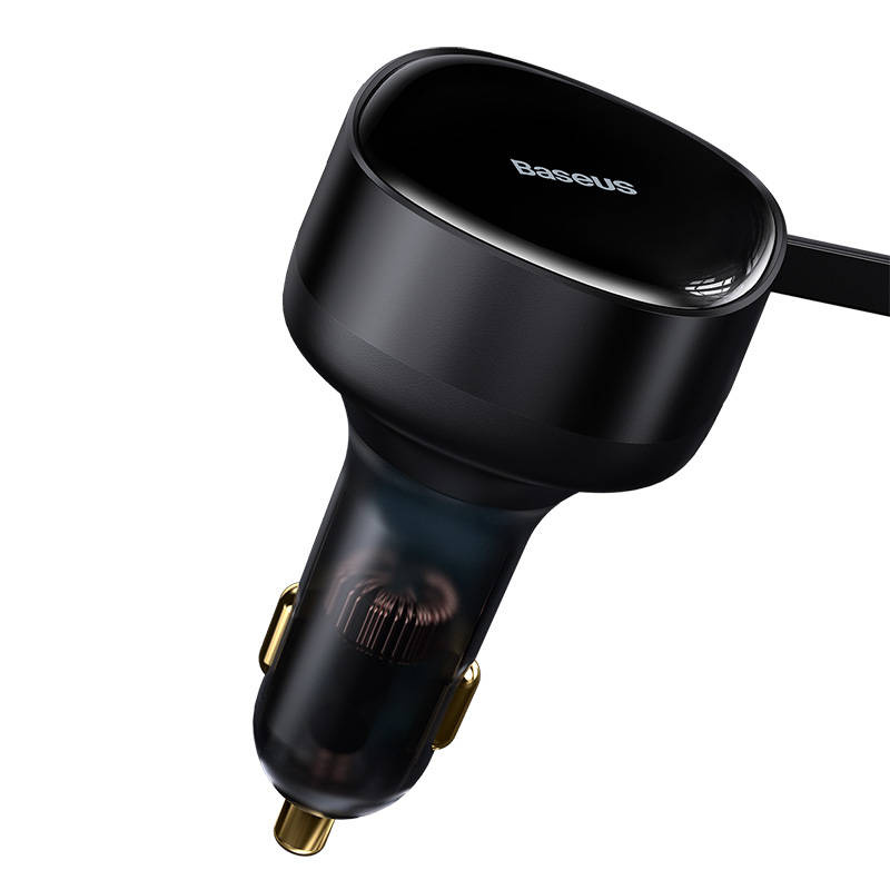 Baseus Enjoyment Car Charger 33W + USB-C cables (black)