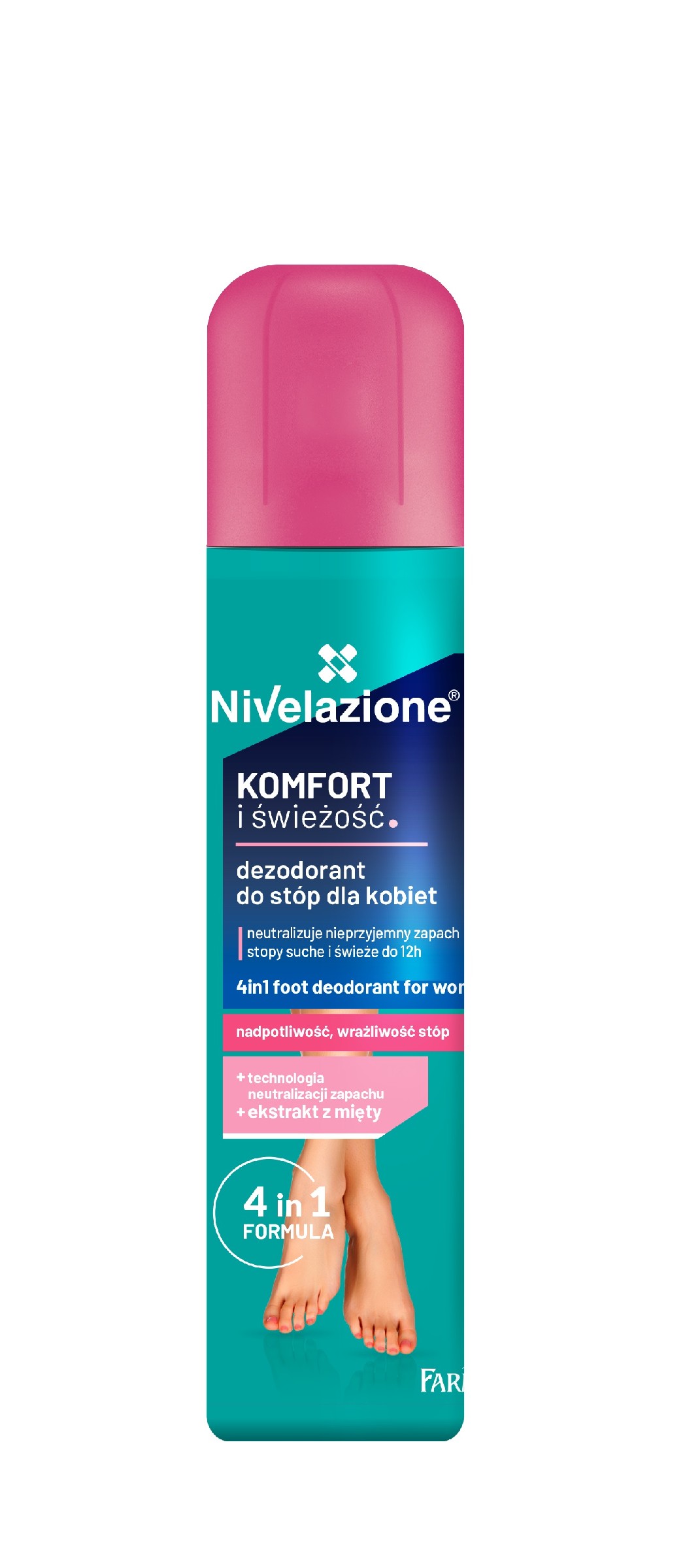 Farmona Nivelazione Stopy Dezodorant do stóp 4w1 dla kobiet "Komfort i Świeżość"  180ml