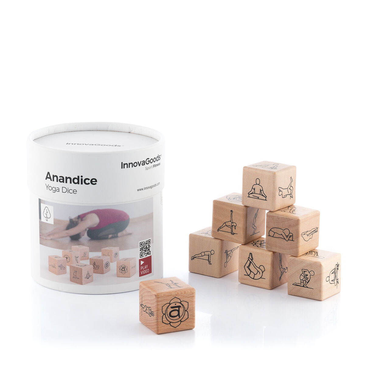 Yoga Dice Game Anandice InnovaGoods 7 Pieces