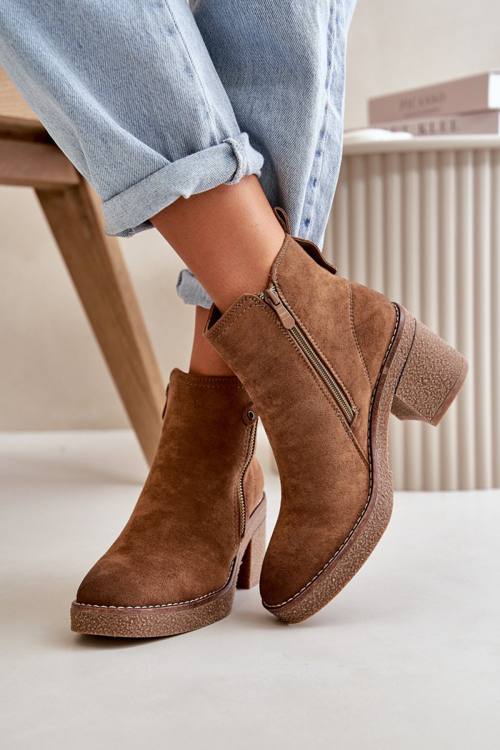  Heel boots model 199077 Step in style  brown