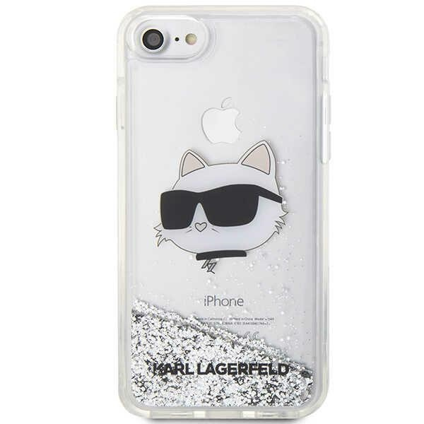 Karl Lagerfeld KLHCI8LNCHCS Apple iPhone SE 2022/SE 2020/8/7 silver hardcase Glitter Choupette Head