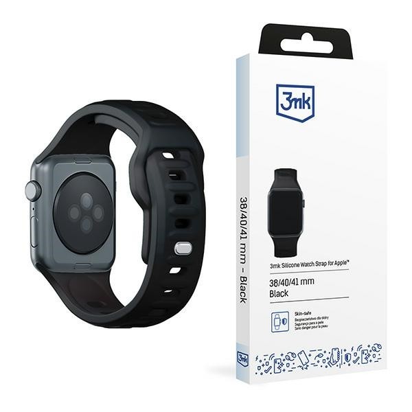 3MK Silicone Watch Strap Apple Watch 4/5/6/7/SE/8/9 40/41mm black
