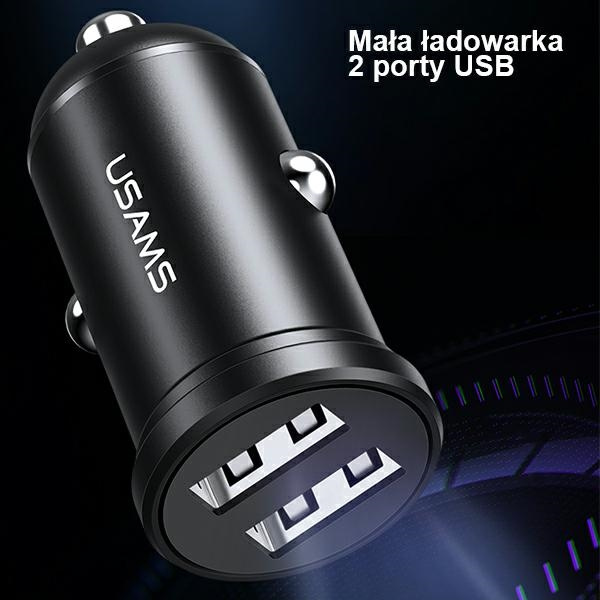 USAMS Car Charger 2xUSB 2,4A Mini black CC114TC01 (US-CC114)