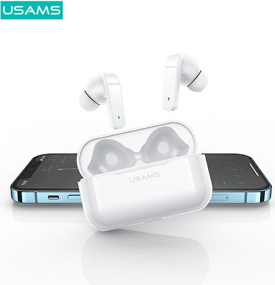 USAMS Earphones Bluetooth 5.0 TWS LY series ANC white BHULY06