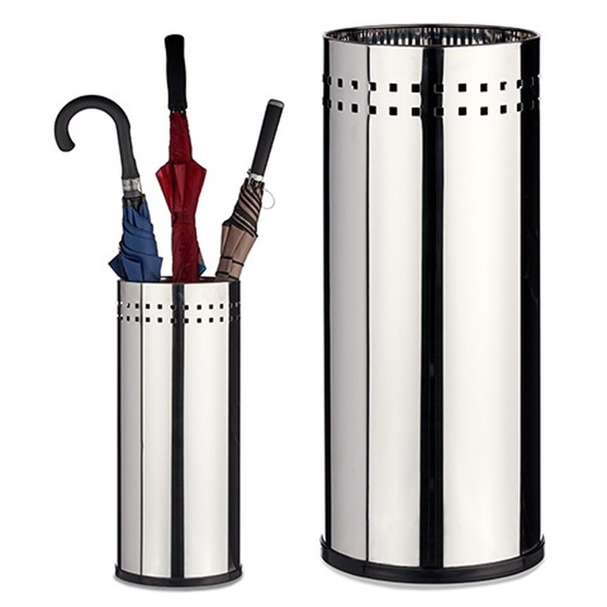 Umbrella stand Silver Steel Plastic 21 x 50 x 21 cm (2 Units)