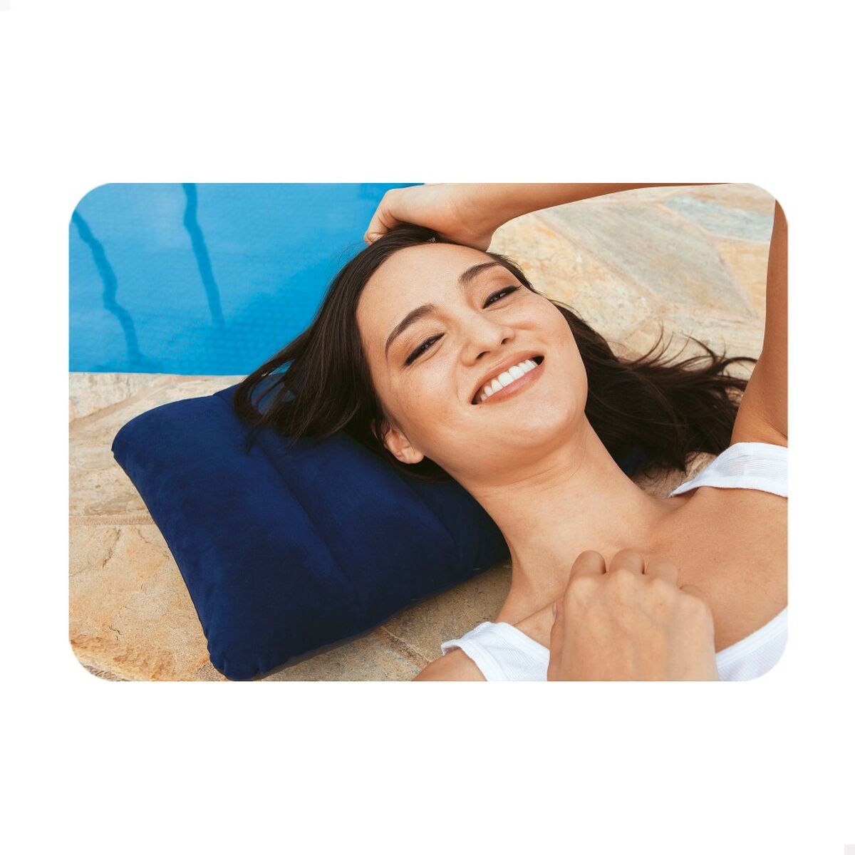 Pillow Intex Downy Pillow Blue Inflatable 43 x 9 x 28 cm (24 Units)