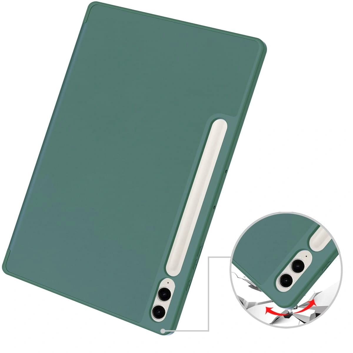 Bizon Case Tab Lizard Samsung Galaxy Tab S9 FE Plus dark green