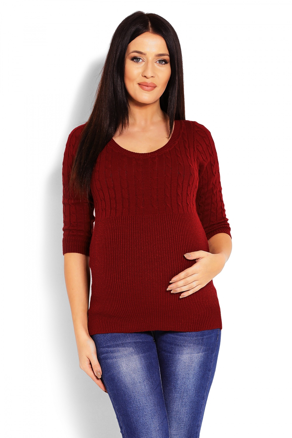  Pregnancy sweater model 123424 PeeKaBoo  red