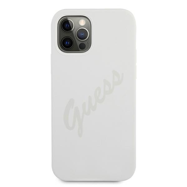 Guess GUHCP12LLSVSCR Apple iPhone 12 Pro Max cream hardcase Script Vintage