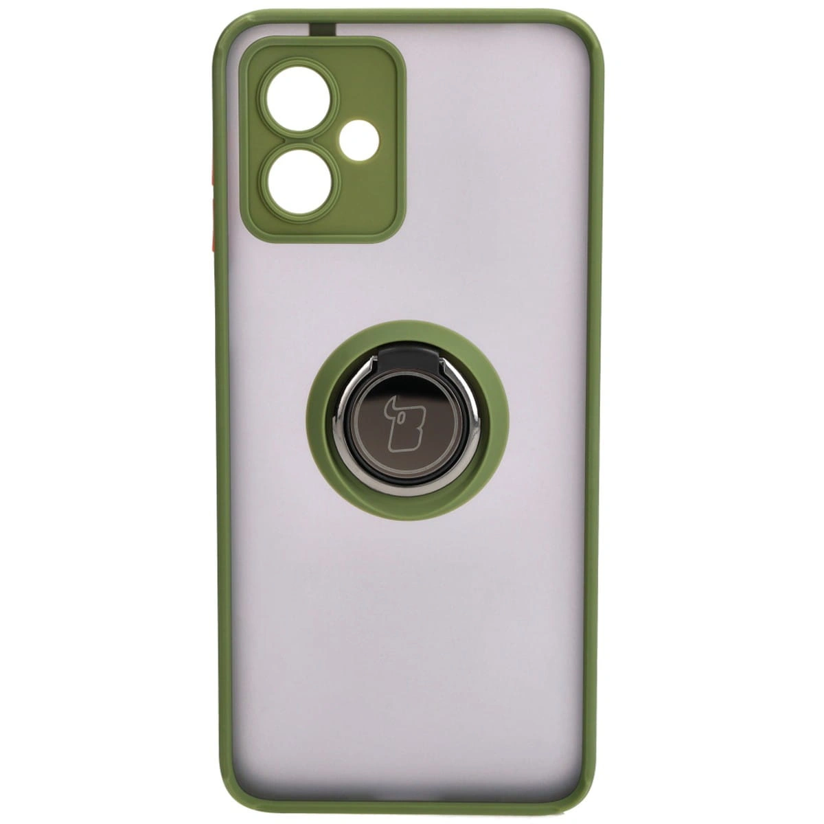 Bizon Case Hybrid Ring Motorola Moto G14 smoky with a green frame