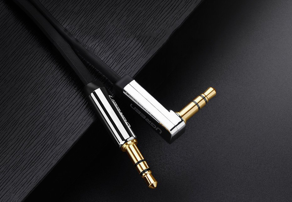 UGREEN AV119 flat angle audio cable AUX mini jack 3.5 mm 0.5 m black