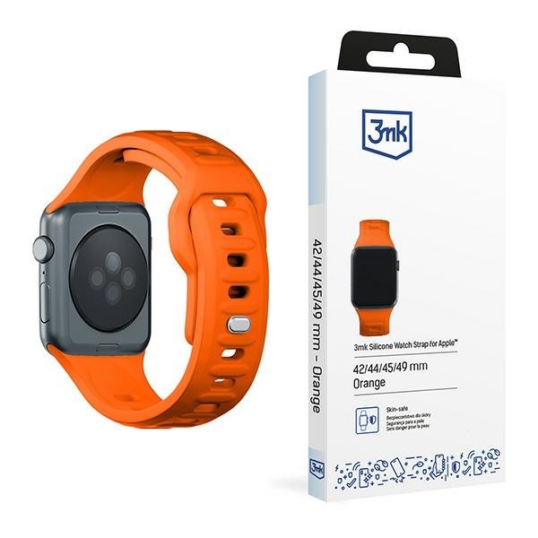3MK Silicone Watch Strap Apple Watch 4/5/6/7/8/9/SE/Ultra 42/44/45/49mm orange