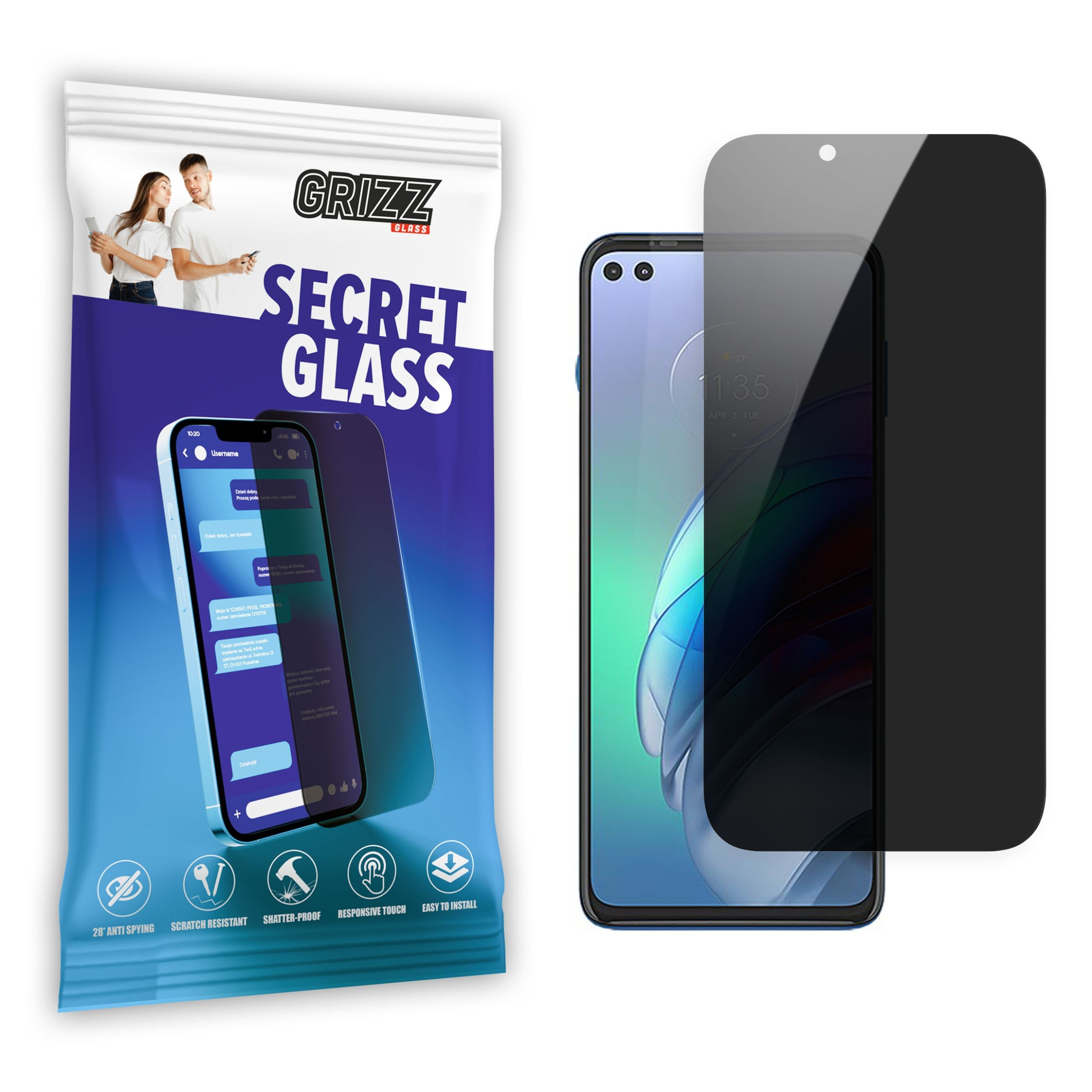 GrizzGlass SecretGlass Motorola Moto G100 5G