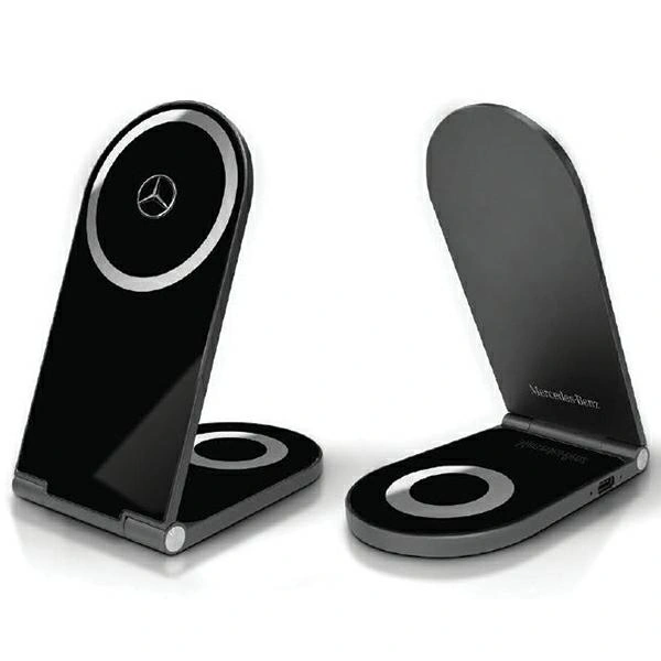 Mercedes MEMFBGSLK foldable 2-in-1 wireless charger 15W Silver Star MagSafe black