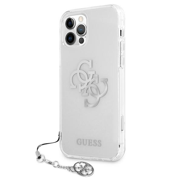 Guess GUHCP12LKS4GSI Apple iPhone 12 Pro Max Transparent hardcase 4G Silver Charms Collection