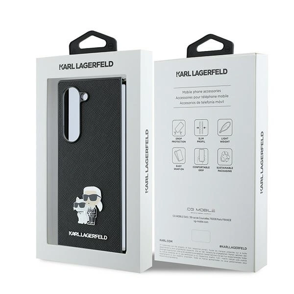 Case Karl Lagerfeld KLHCZFD6SAPKCNPK Samsung Galaxy Z Fold6 Saffiano Metal Pin black