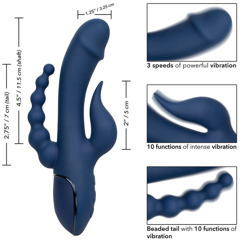 CALIFORNIA EXOTICS - VIBRATOR TRIPLE ORGASM BLUE