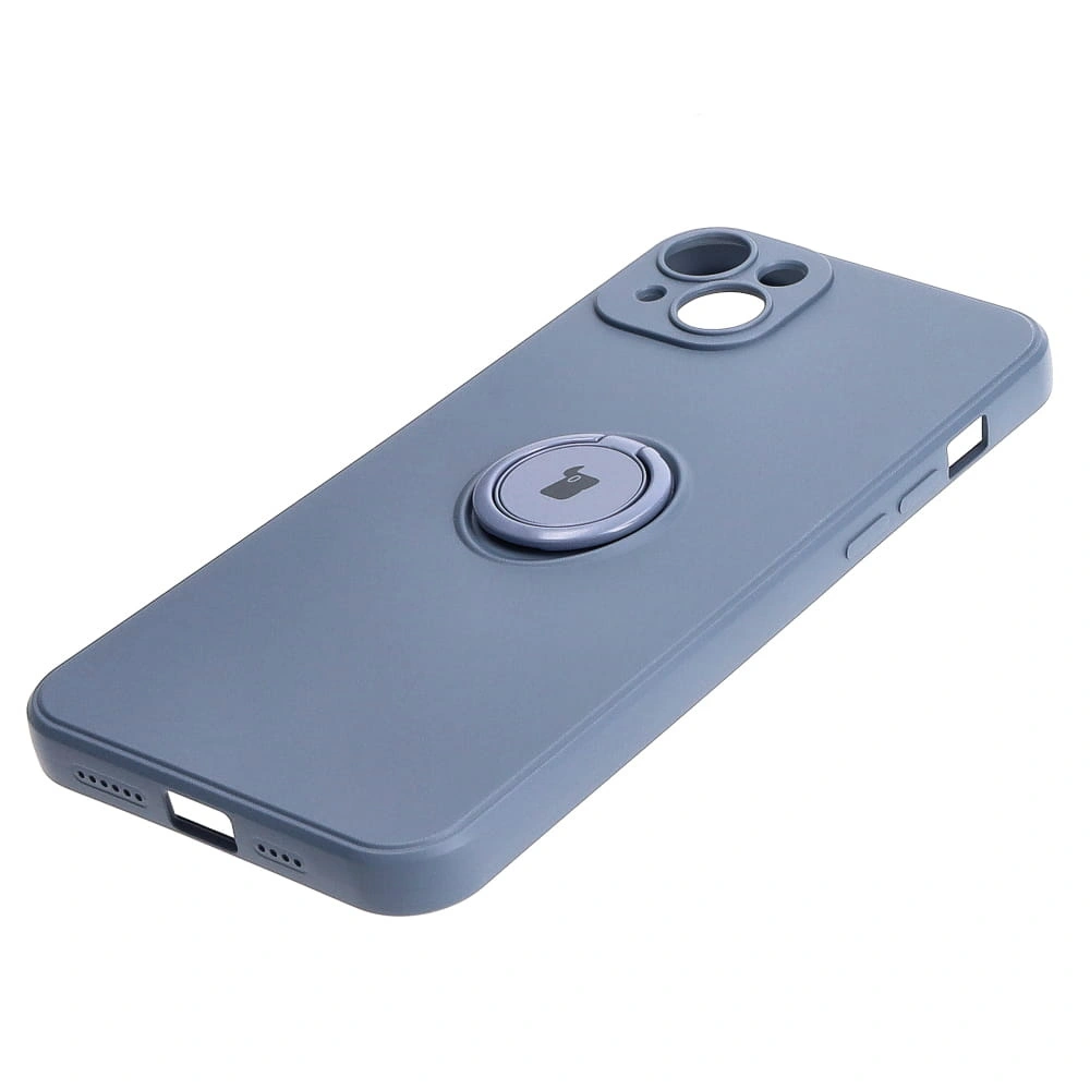 Bizon Case Silicone Ring Sq Apple iPhone 15 Plus grey