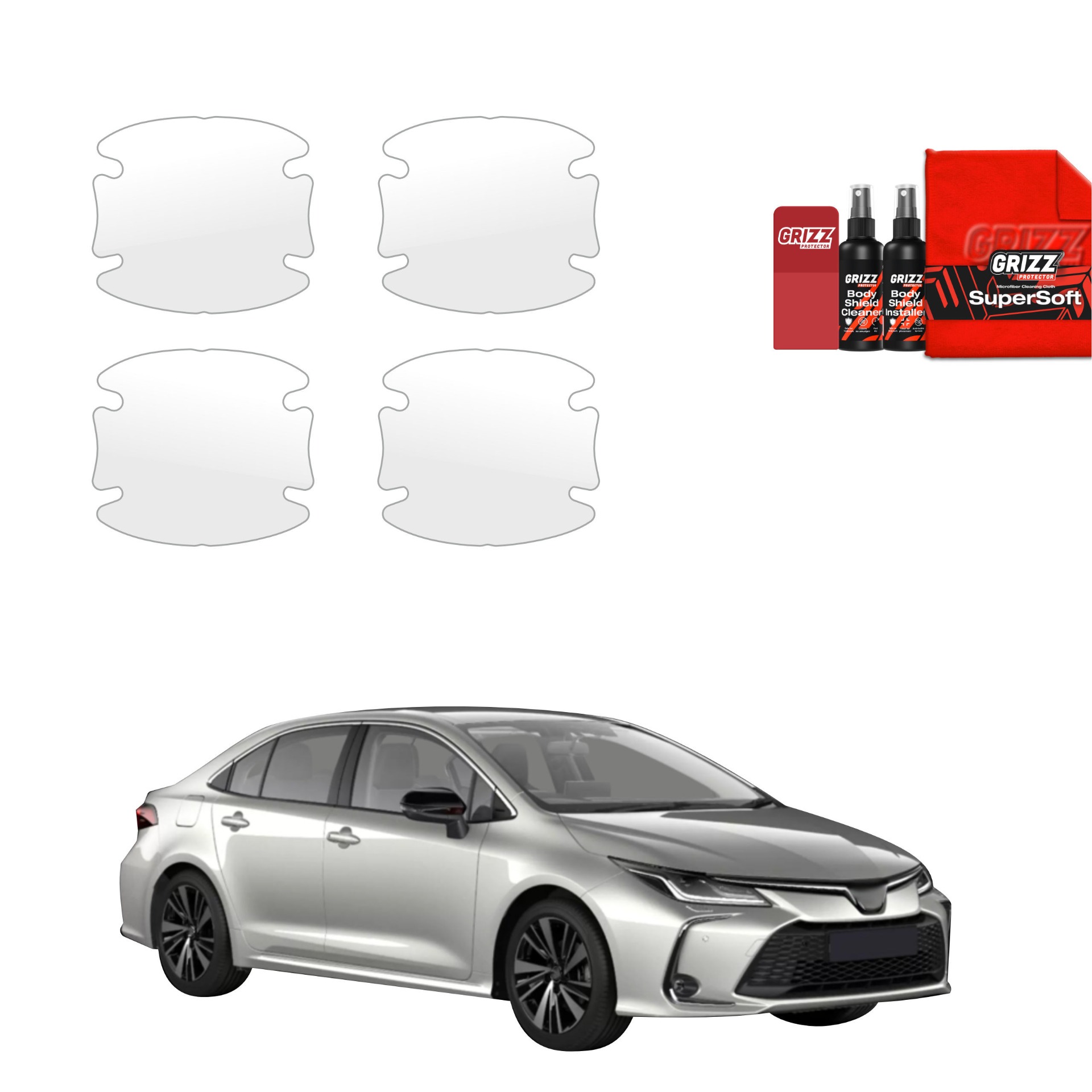 Folia ochronna pod klamki GrizzGlass BodyShield do Toyota Corolla Sedan (2022-2026) [4w1]