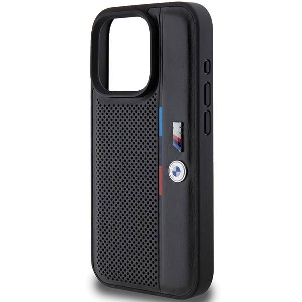 BMW BMHCP15L23PUPVK Apple iPhone 15 Pro hardcase Perforated Tricolor Line black