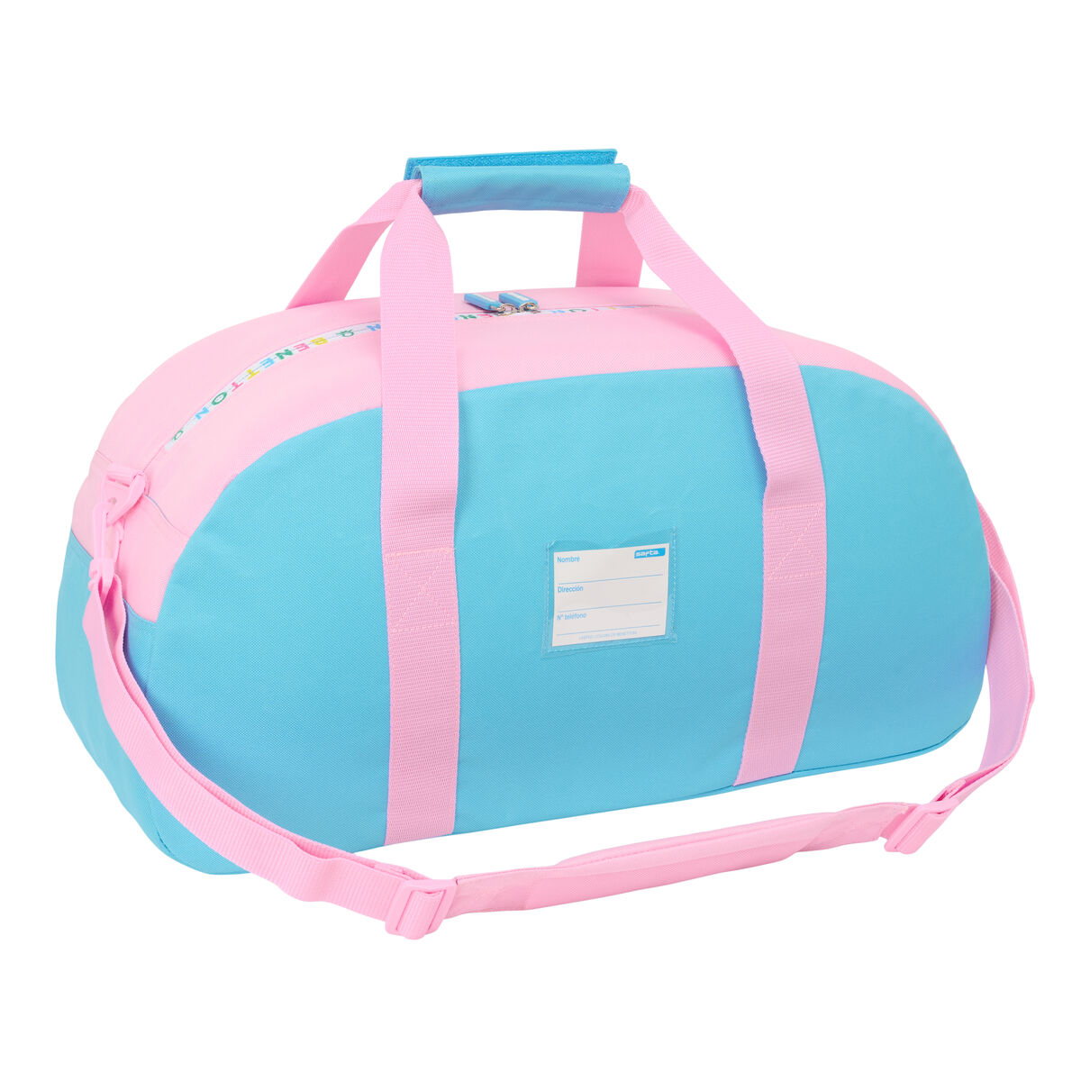 Sports bag Benetton Unique Pink Turquoise 50 x 26 x 20 cm