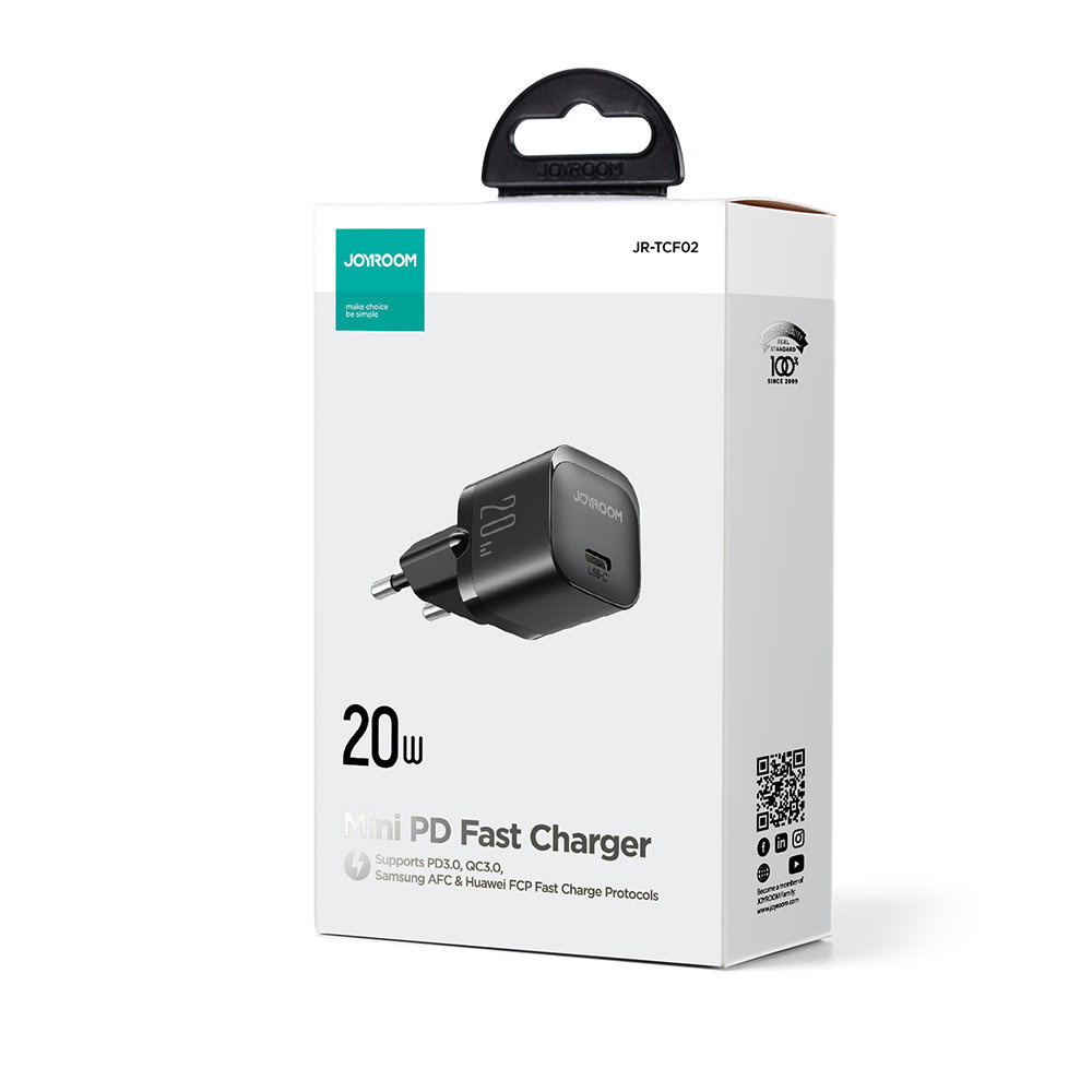 Joyroom JR-TCF02 Wall Charger USB-C 20W PD black