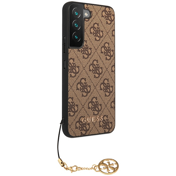 Guess GUHCS23SGF4GBR Samsung Galaxy S23 brown hardcase 4G Charms Collection