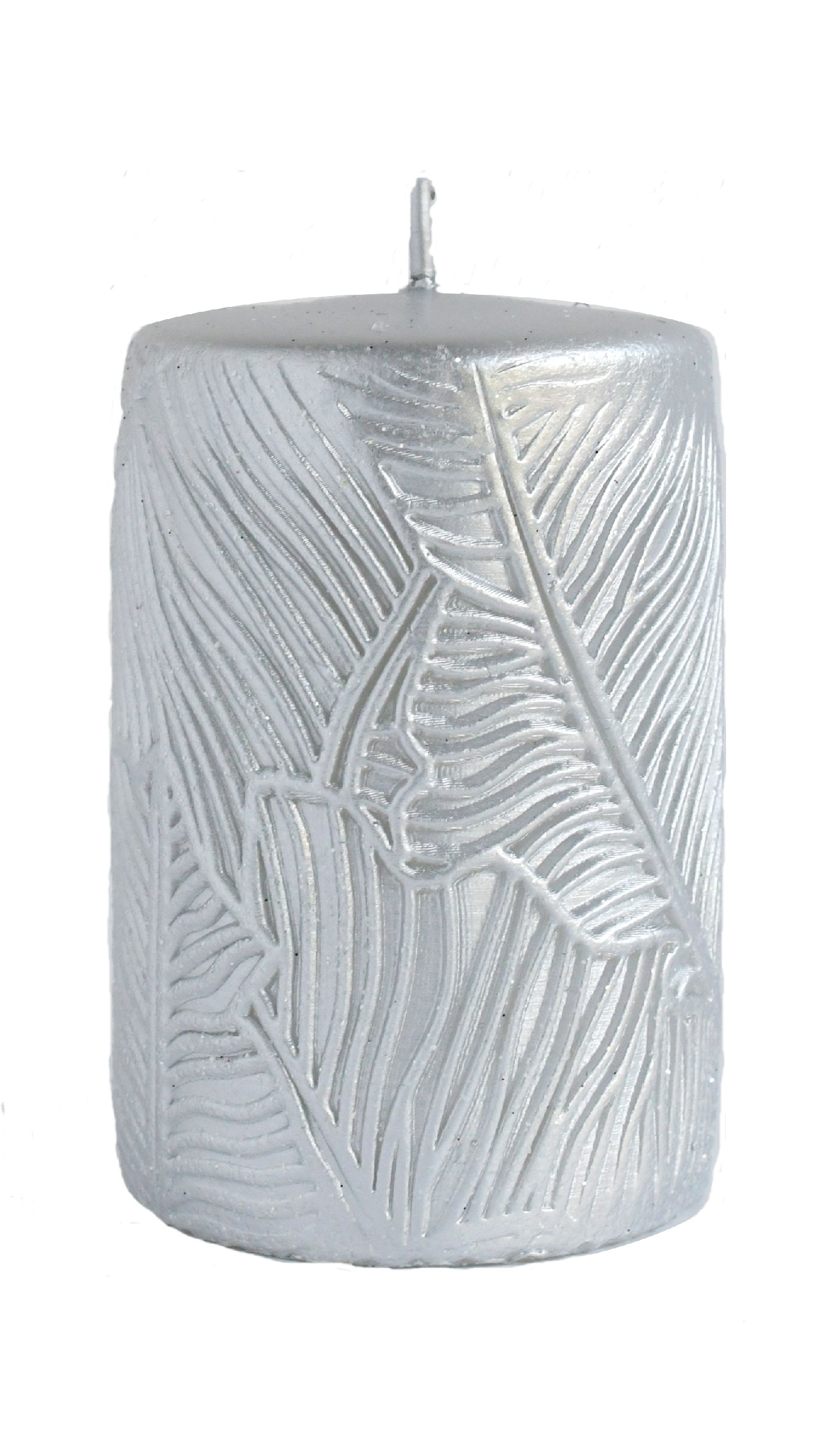 ARTMAN Świeca ozdobna Tivano - walec mały (średnica 7cm) srebrny 1szt