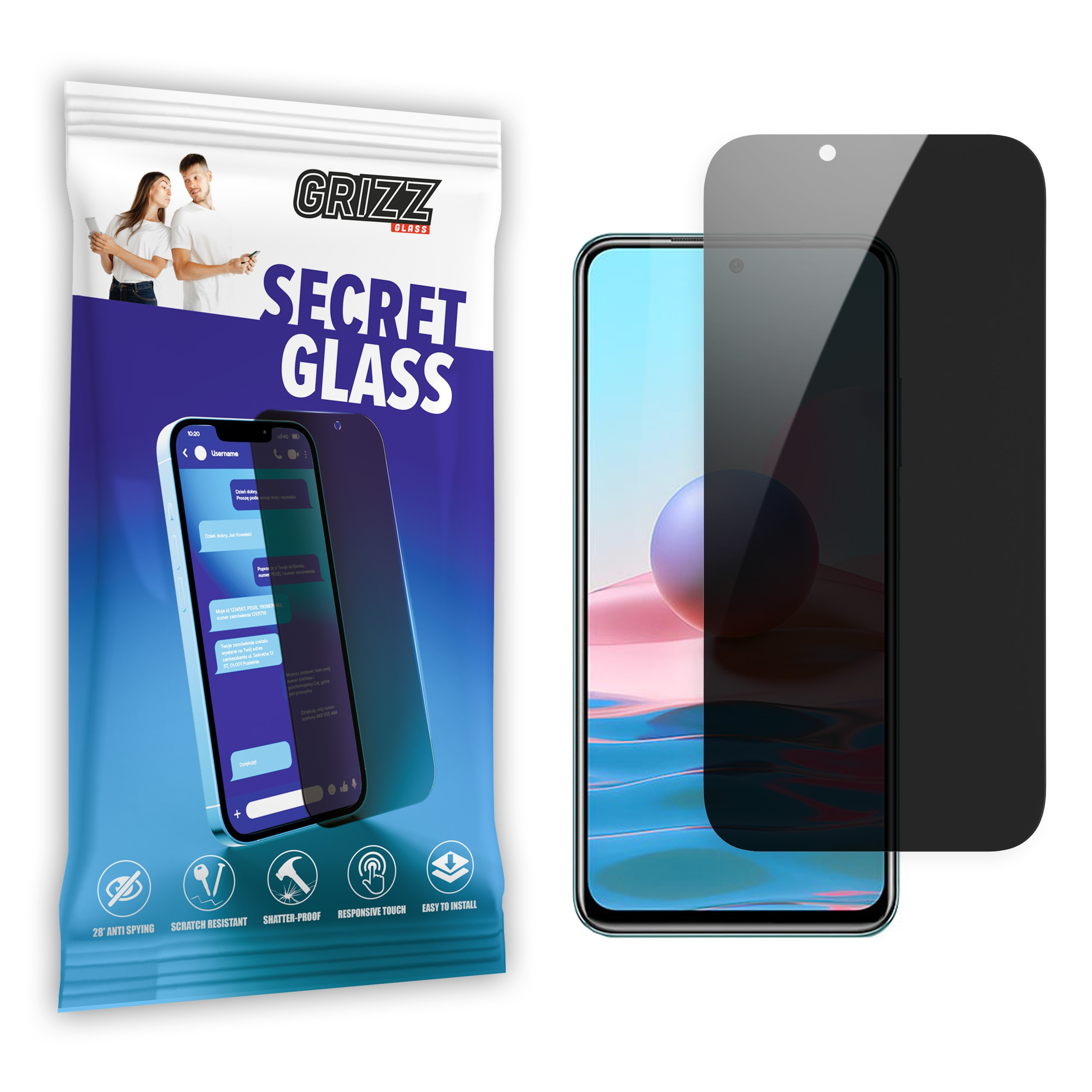 GrizzGlass SecretGlass Xiaomi Redmi Note 10 Pro