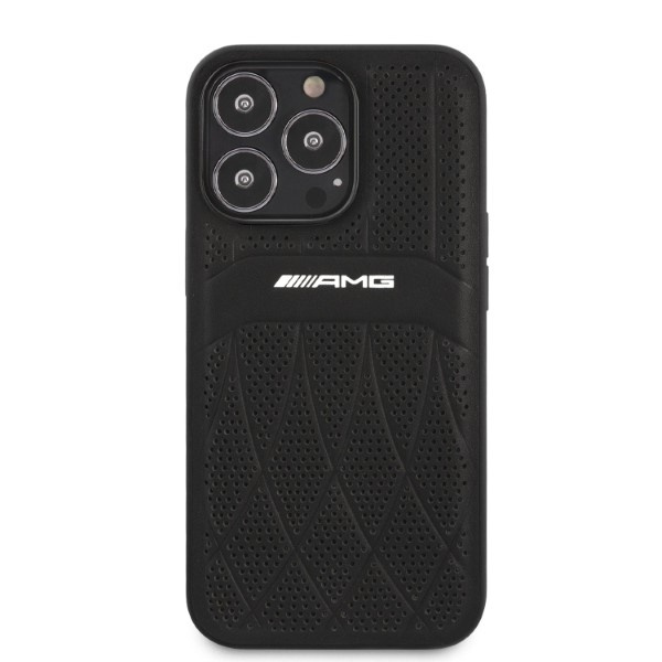 Mercedes AMG AMHCP13XOSDBK Apple iPhone 13 Pro Max black hardcase Leather Curved Lines