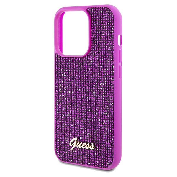 Guess GUHCP14LPMSDGSF Apple iPhone 14 Pro hardcase Disco Metal Script fuschia
