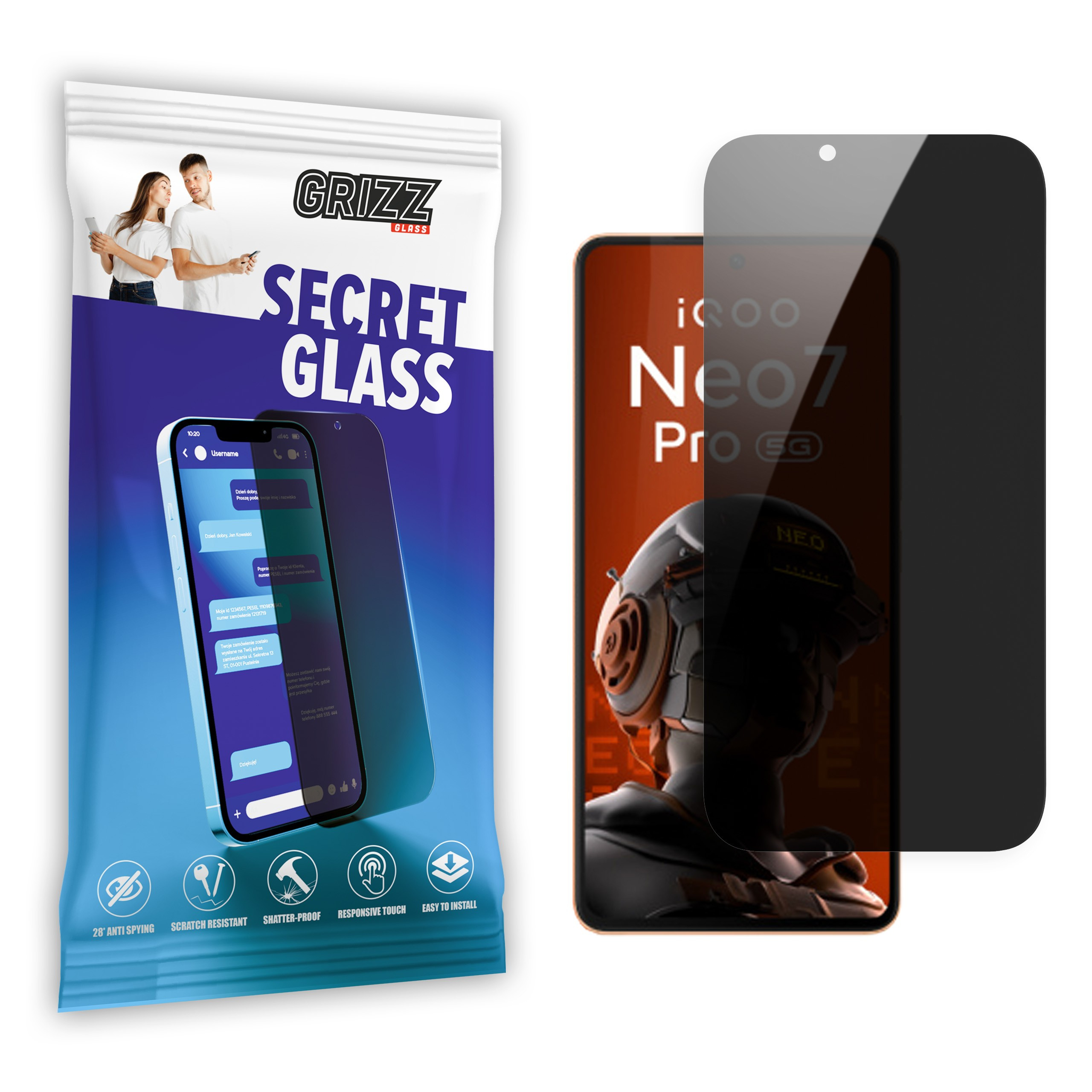 GrizzGlass SecretGlass vivo iQOO Neo 7 Pro