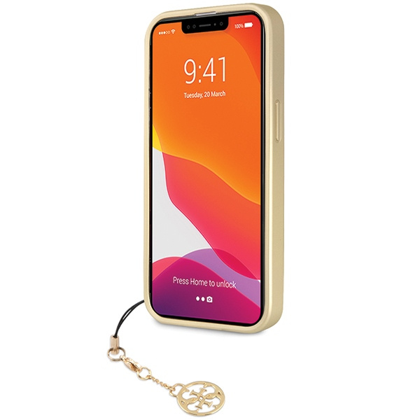 Guess GUHCP14LGF4GGR Apple iPhone 14 Pro gray hardcase 4G Charms Collection
