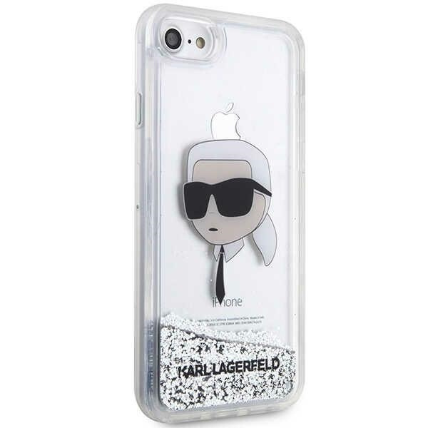 Karl Lagerfeld KLHCI8LNKHCH Apple iPhone SE 2022/SE 2020/8/7 silver hardcase Glitter Karl Head