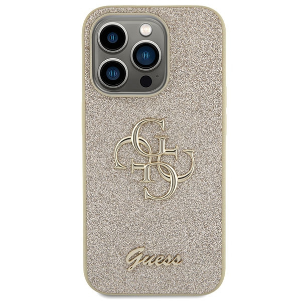 Guess GUHCP15LHG4SGD Apple iPhone 15 Pro hardcase Glitter Script Big 4G gold