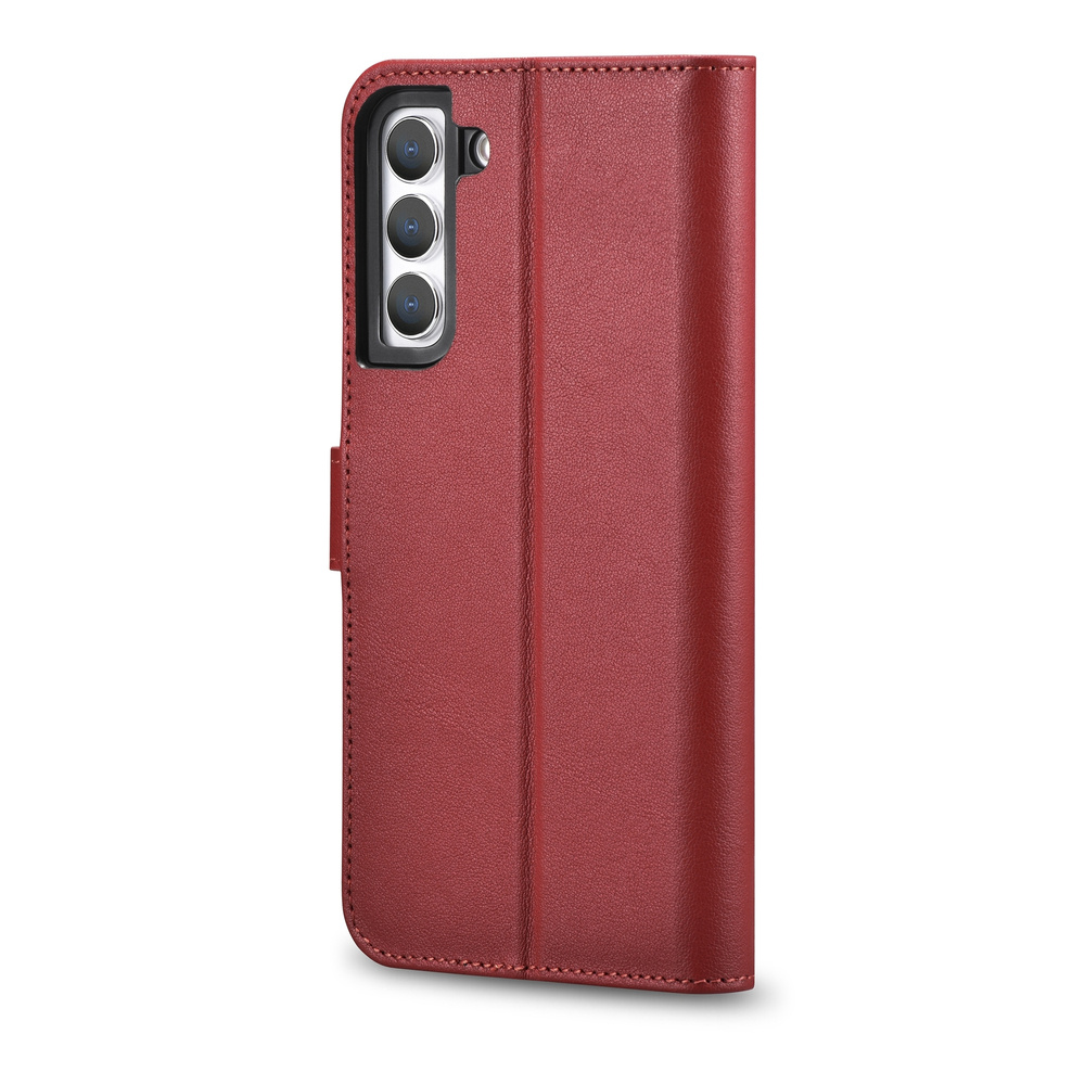 iCarer Haitang Leather Wallet Samsung Galaxy S22+ Plus red