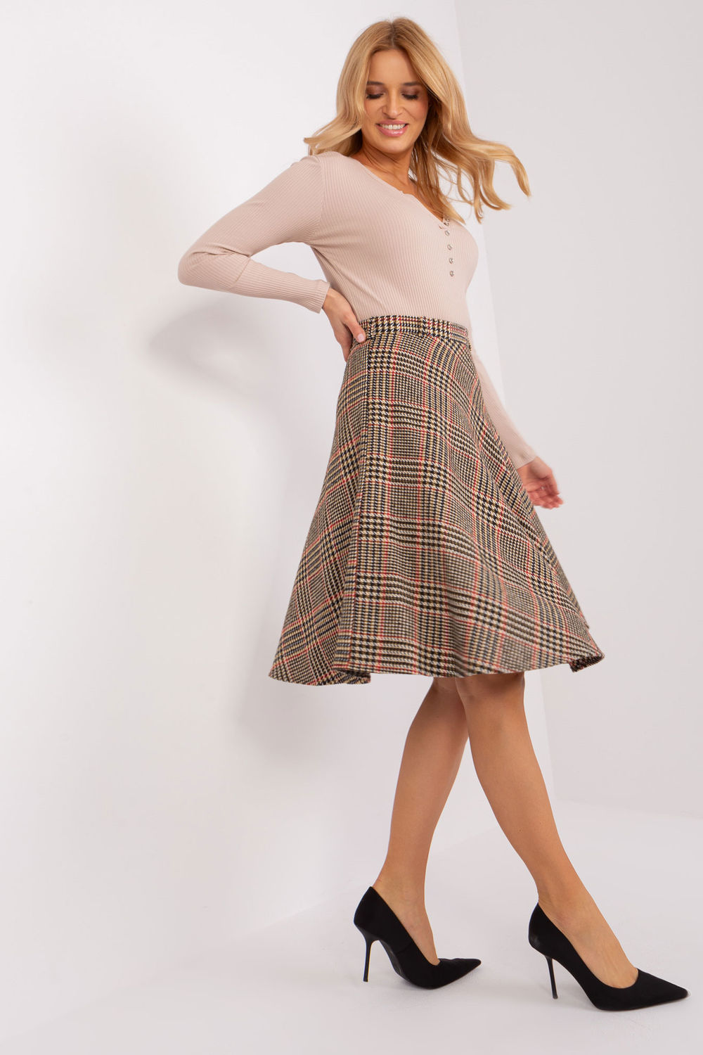  Skirt Spódnica Model LK-SD-508387.79P Camel - Lakerta  brown