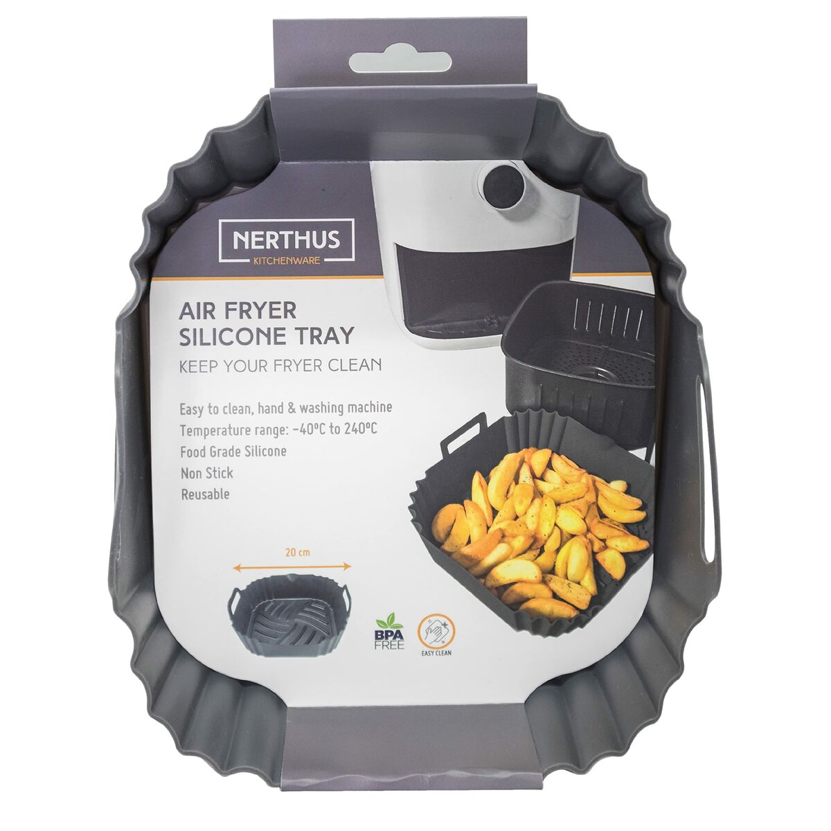 Reusable silicone tray for air fryer Vin Bouquet 20 cm