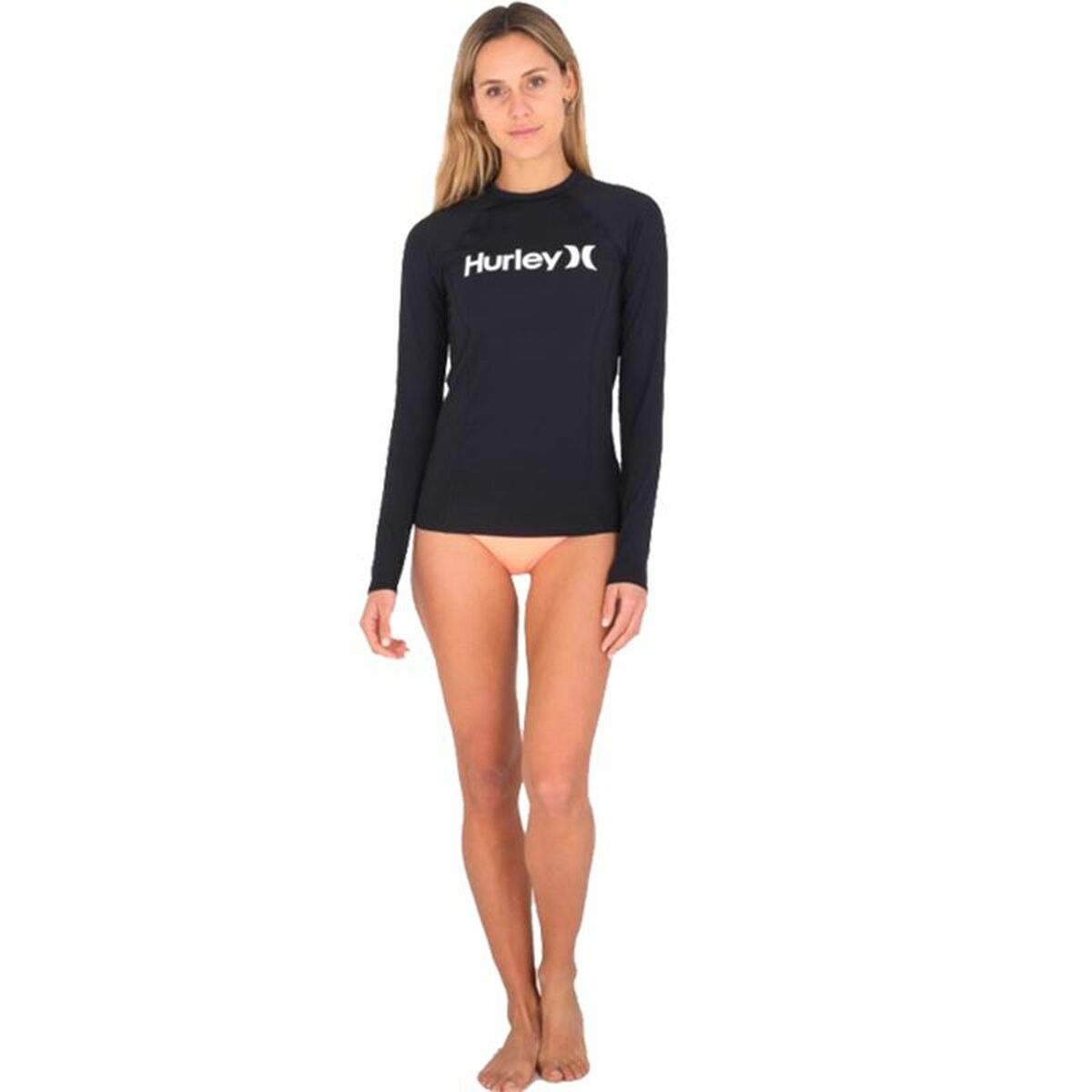 Women’s Long Sleeve Shirt One and Only Solid Mock Hurley Black